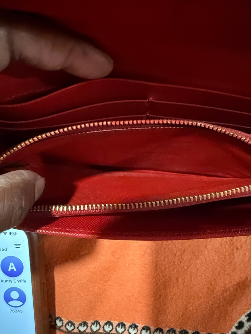 Prada Red Saffiano Long Wallet with Gold Logo Trim - Picture 4 of 8